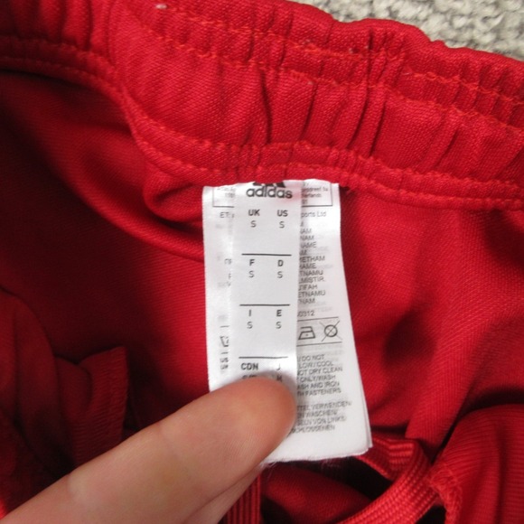 Adidas Track Pants Mens Small Red White Striped Athletic Tapered Climalite Logo - Picture 8 of 11